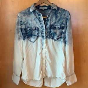 Distressed jeans shirt